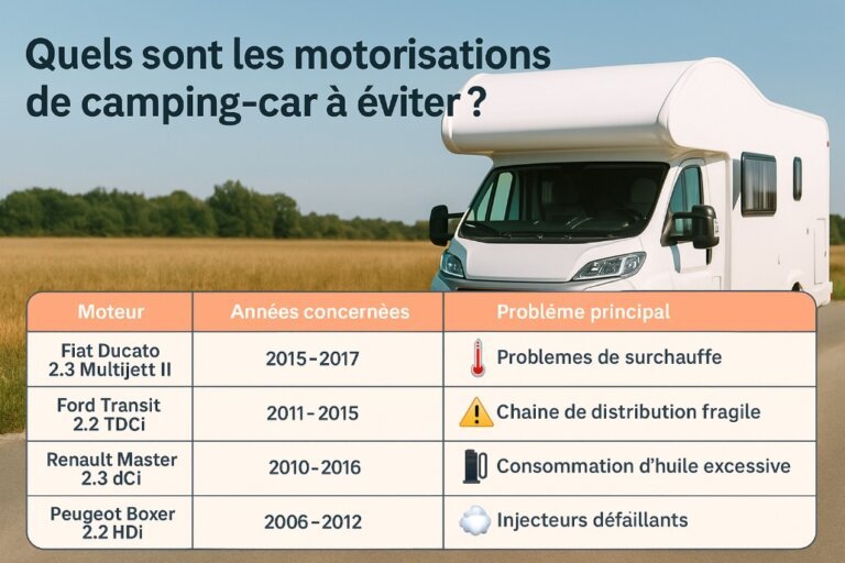 Moteur camping-car à éviter : pourquoi certains moteurs de camping-car posent problème ?