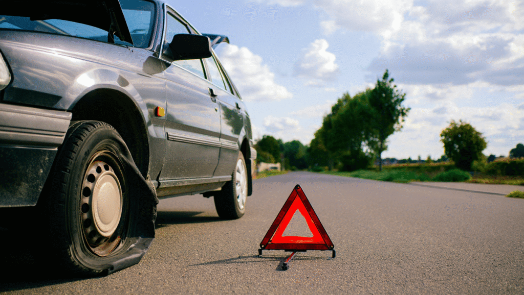 Crevaison en pleine route : que faire sans roue de secours ?