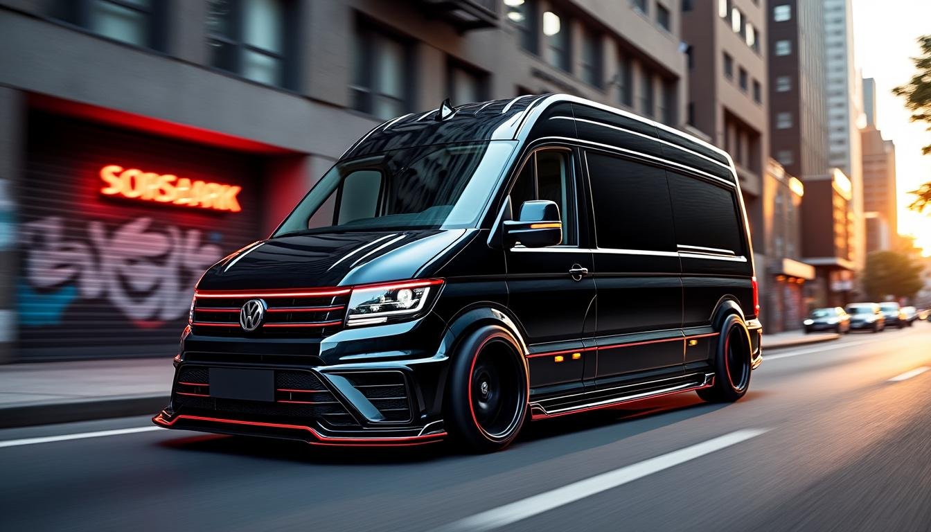découvrez le volkswagen crafter shadowx, un utilitaire au design audacieux inspiré des films d'action. alliant performance et esthétique, ce véhicule est conçu pour ceux qui cherchent à allier style et fonctionnalité sur la route. plongez dans une expérience de conduite unique et préparez-vous à conquérir vos missions avec flair.
