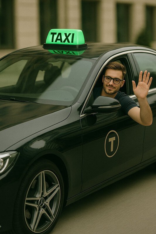 Taxi Lille Villeneuve d'Ascq - chauffeur souriant